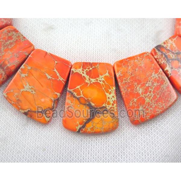 orange Sea Sediment Jasper bead for necklace, freeform