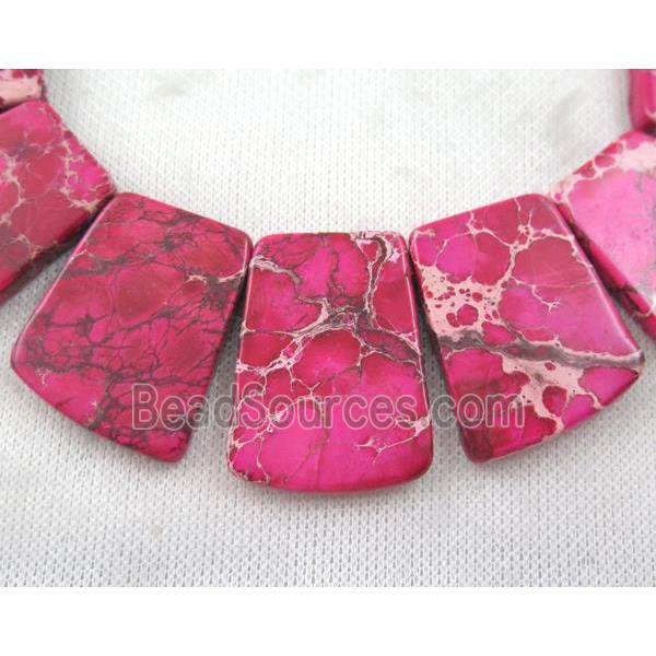 hotpink Sea Sediment Jasper bead for necklace, freeform