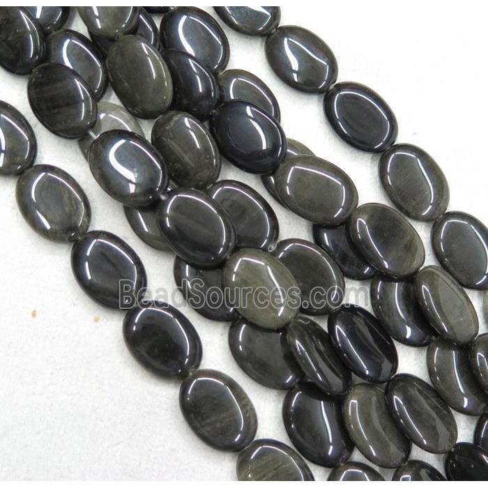 gold-Obsidian oval beads