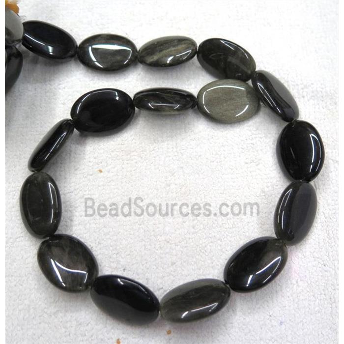 gold-Obsidian oval beads