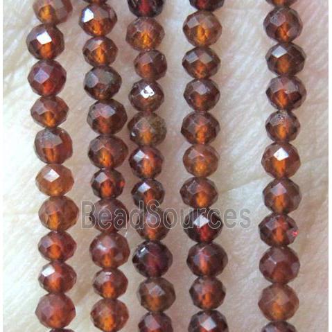 Orange Garnet tiny beads, faceted round