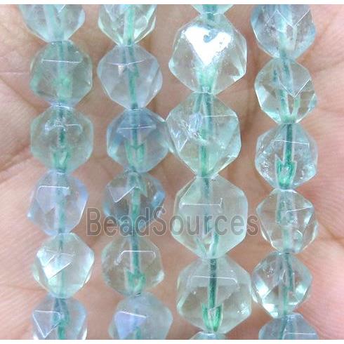 natural green Fluorite beads cut round