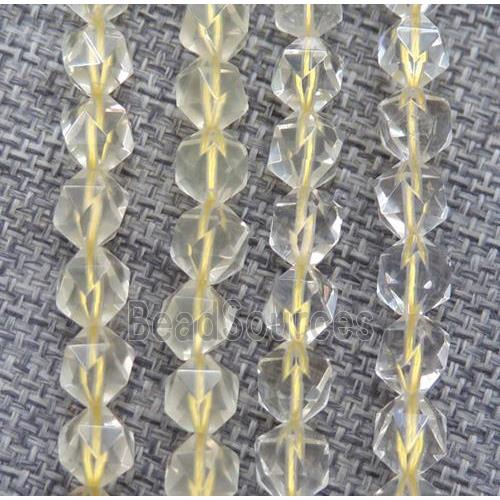 natural Lemon Quartz beads cut round