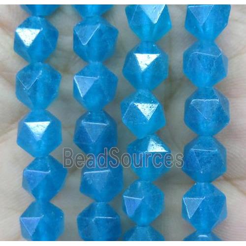 natural Amazonite beads cut round blue dye