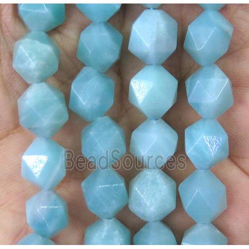 blue Amazonite beads cut round