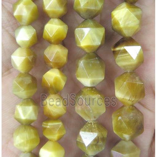 Golden Tiger eye stone beads cut round