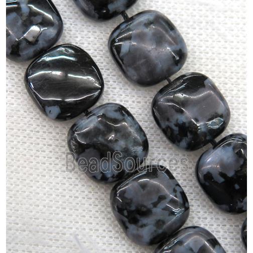 natural black Indigo Gabro beads, square