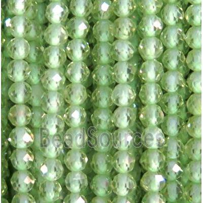 Peridot beads, faceted round, olive