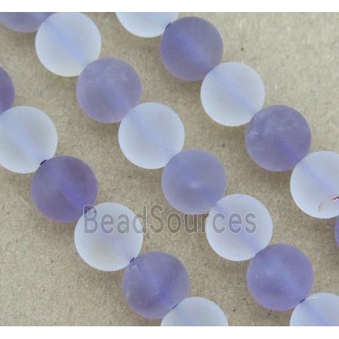 Clear Quartz and Amethyst beads, round, matte