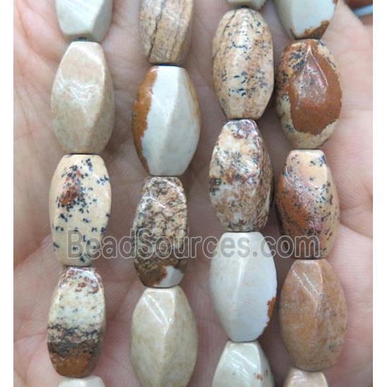 Picture Jasper twist beads, yellow