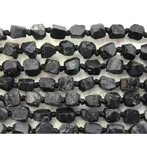 black Tourmaline nugget beads, freeform chip