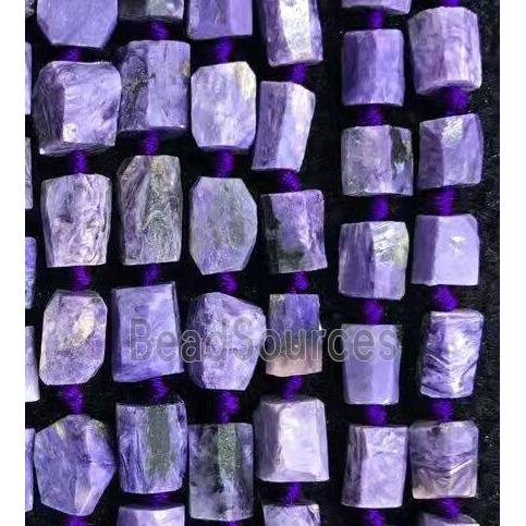 Charoite nugget beads, freeform chip, purple