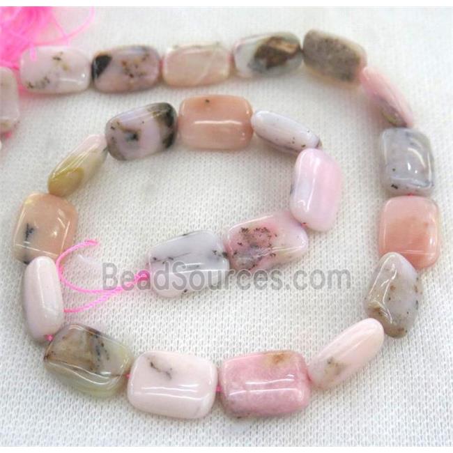 pink opal stone beads, rectangle