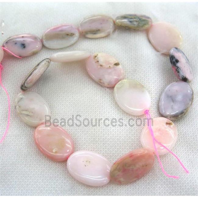 pink opal jasper beads, oval