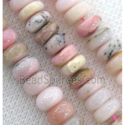 pink opal stone beads, rondelle