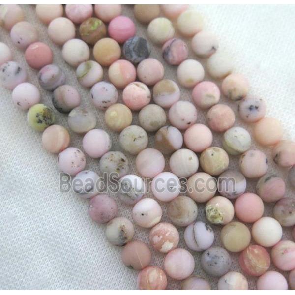 round matte pink Opal Stone beads