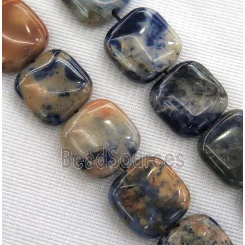 Orange Sodalite beads, square