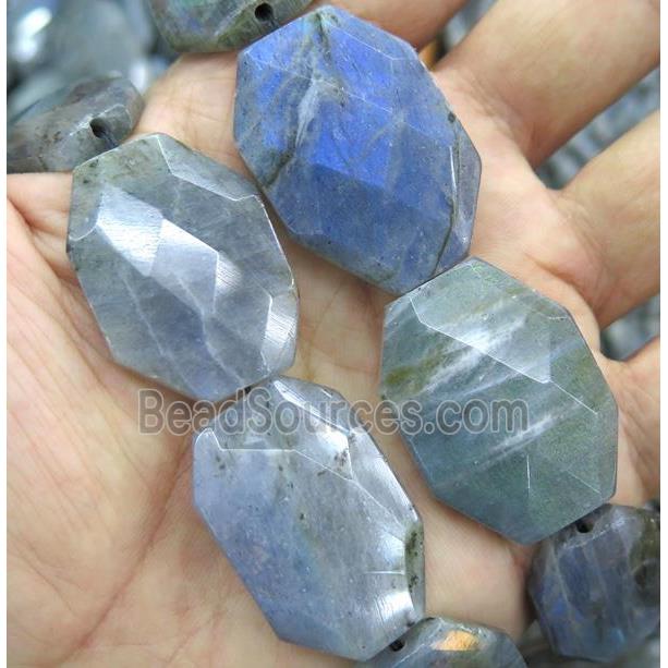 Labradorite beads, faceted freeform, Grade AA