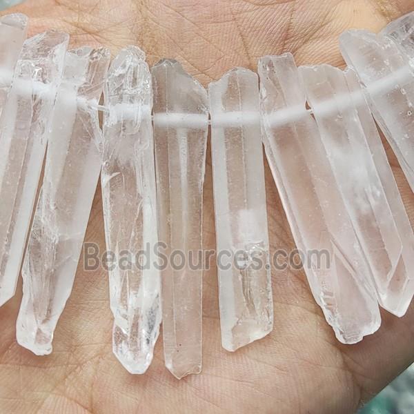 clear quartz collar beads, stick, freeform