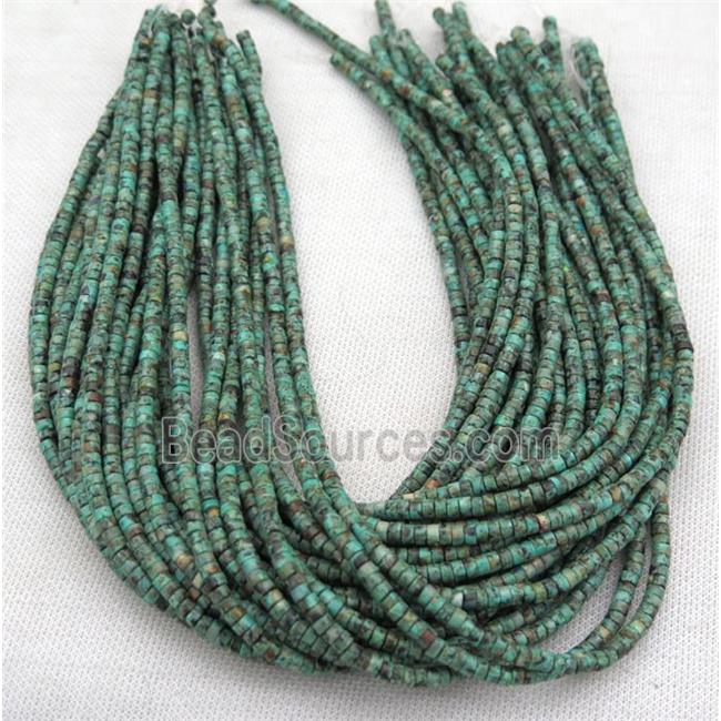 African Turquoise heishi beads, green