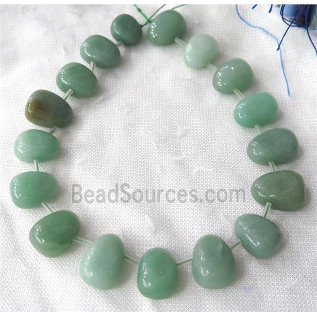 Green Aventurine beads collar, teardrop, top-drilled