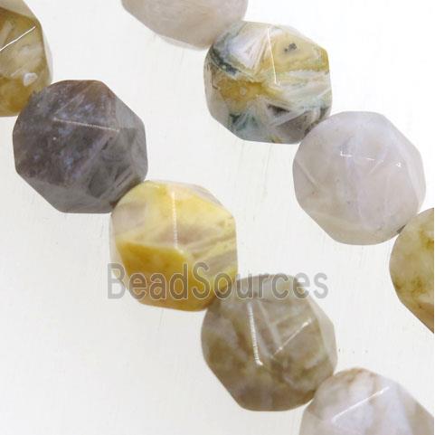 Zhuye Bamboo Agate Beads Cutted Round