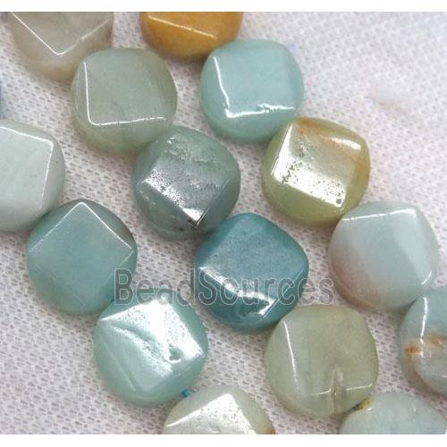 Amazonite beads, faceted flat round