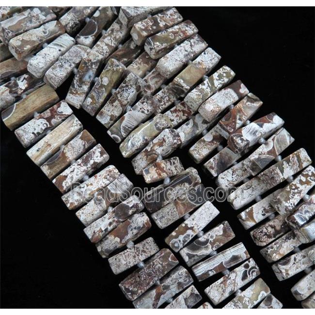 white Ocean Jasper collar beads, tube