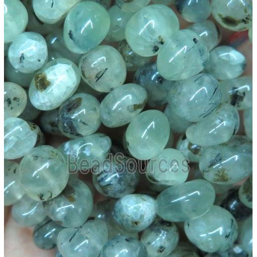 green Prehnite chip beads, freeform