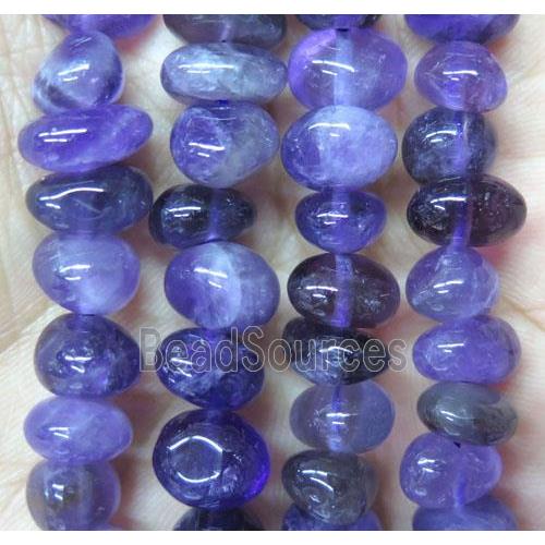 purple Amethyst pebble beads chip, freeform