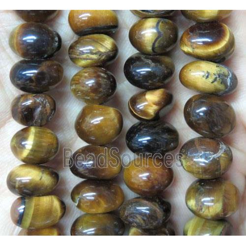 tiger eye stone bead chip, yellow, freeform