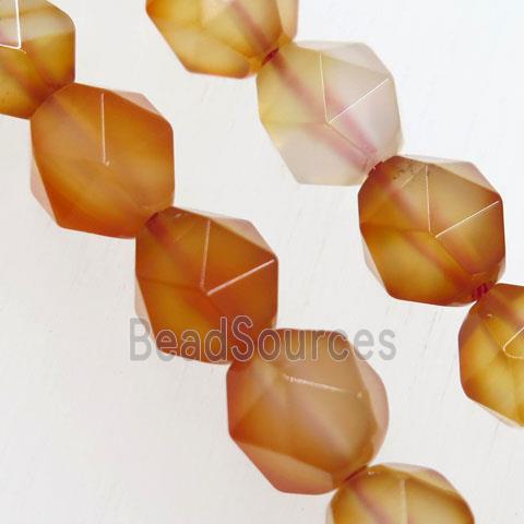 Red Carnelian Agate Beads Cut Round