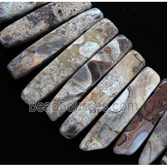 ocean jasper collar bead, stick, top drilled