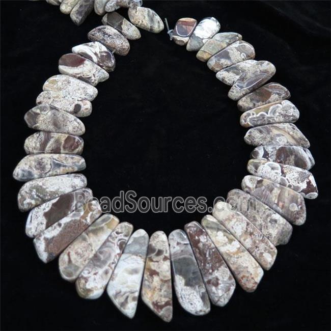 ocean jasper collar beads, stick, top drilled