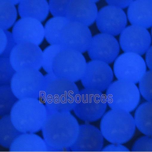 blue GlowStone beads, round