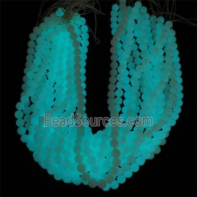 green Glowstone beads, round