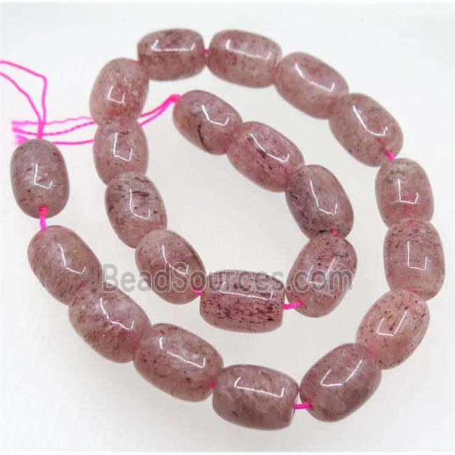 natural Strawberry Quartz beads, barrel