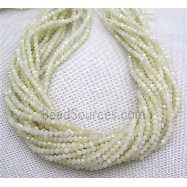 white Moonstone beads, faceted rondelle