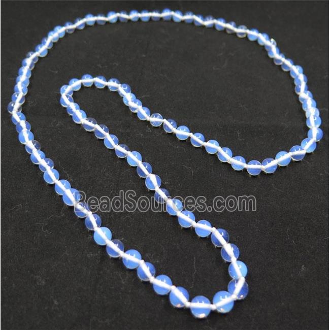 round white opalite bead knot Necklace Chain