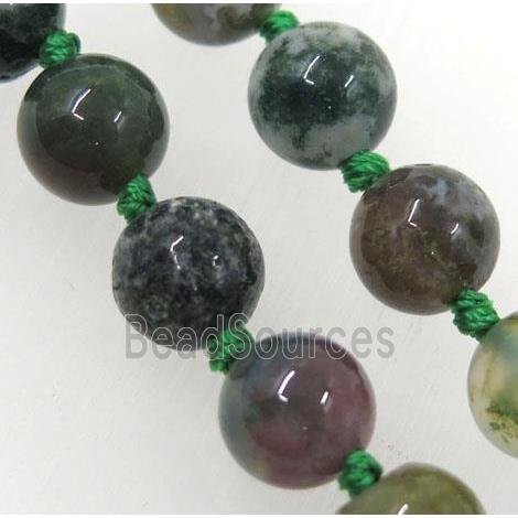 round Indian Agate beads knot Necklace Chain