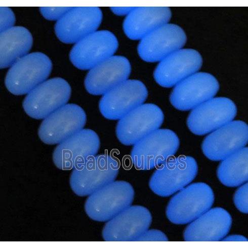 blue GlowStone rondelle beads