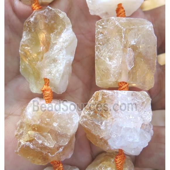 Citrine nugget beads, freeform, rough