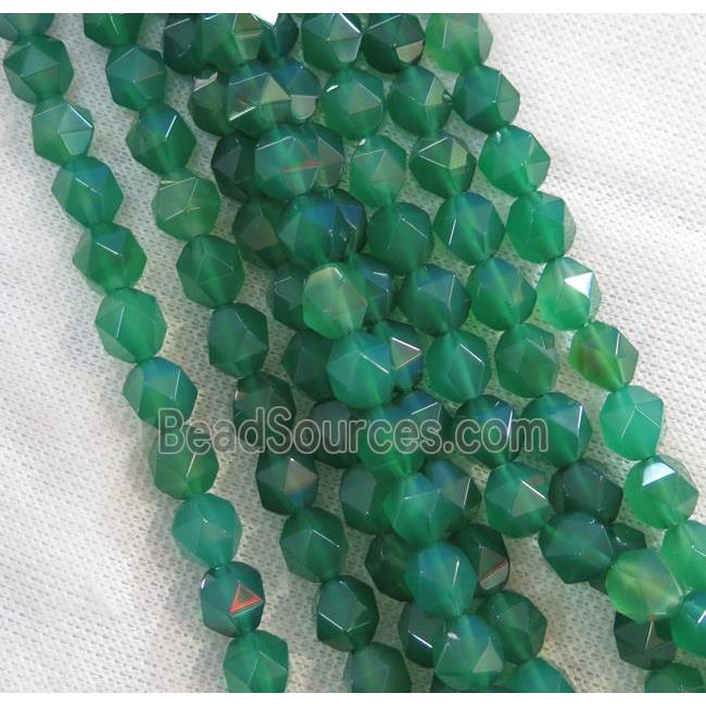 green agate beads ball, faceted round