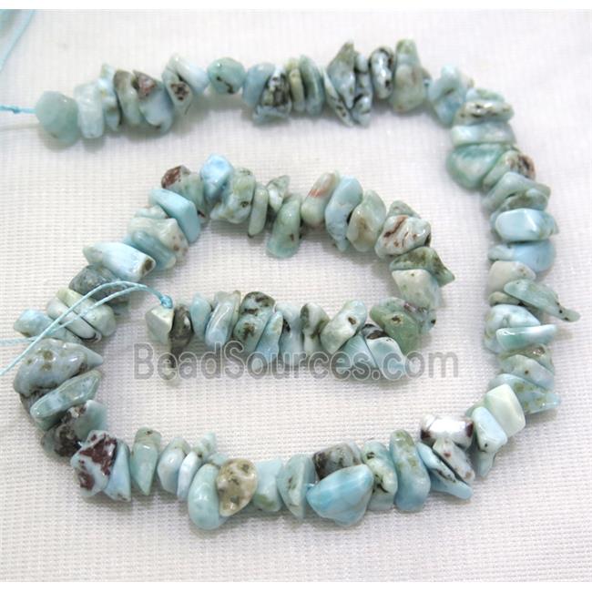 blue Larimar chip beads, freeform