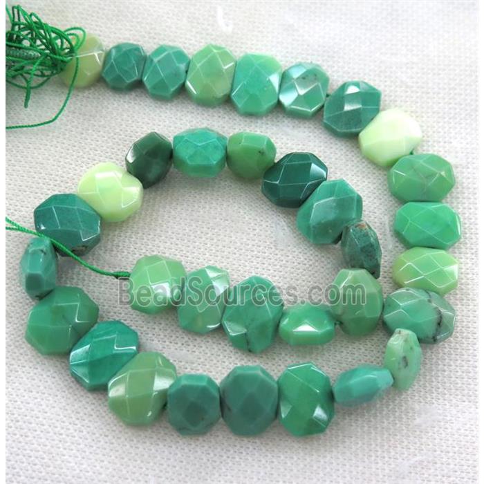 green Grass Agate beads, faceted rectangle