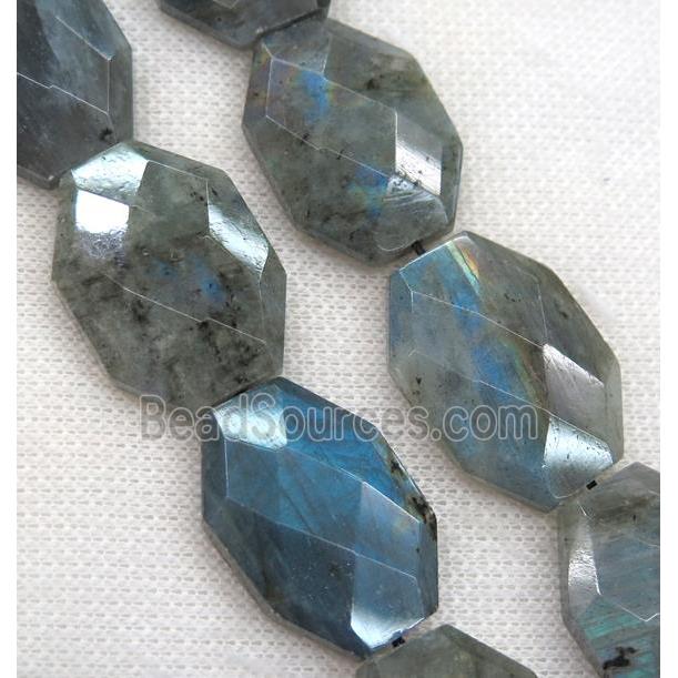 Labradorite slice beads, faceted freeform, A-grade