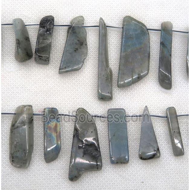 Labradorite stick beads, topdrilled