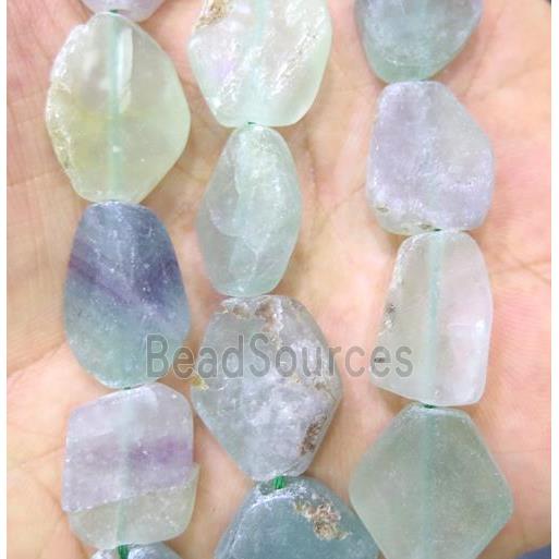 green matte Fluorite slice beads, flat freeform