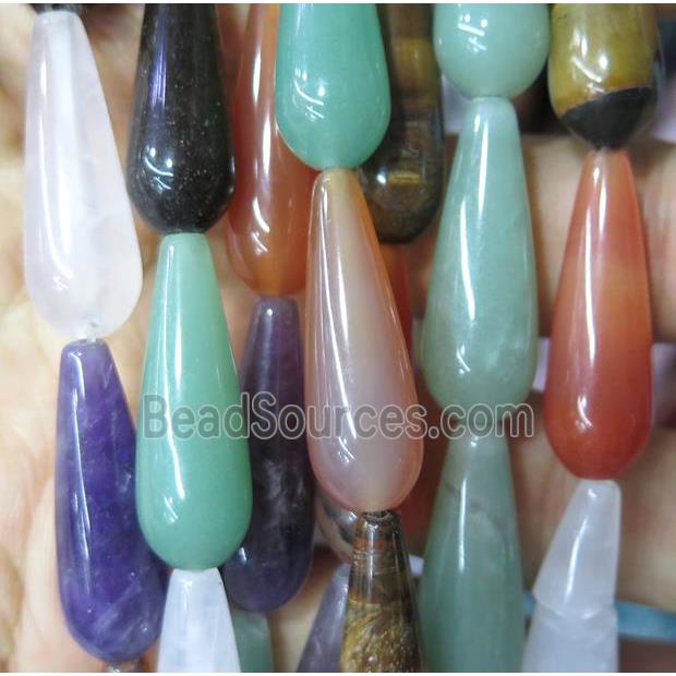 mix gemstone bead, teardrop