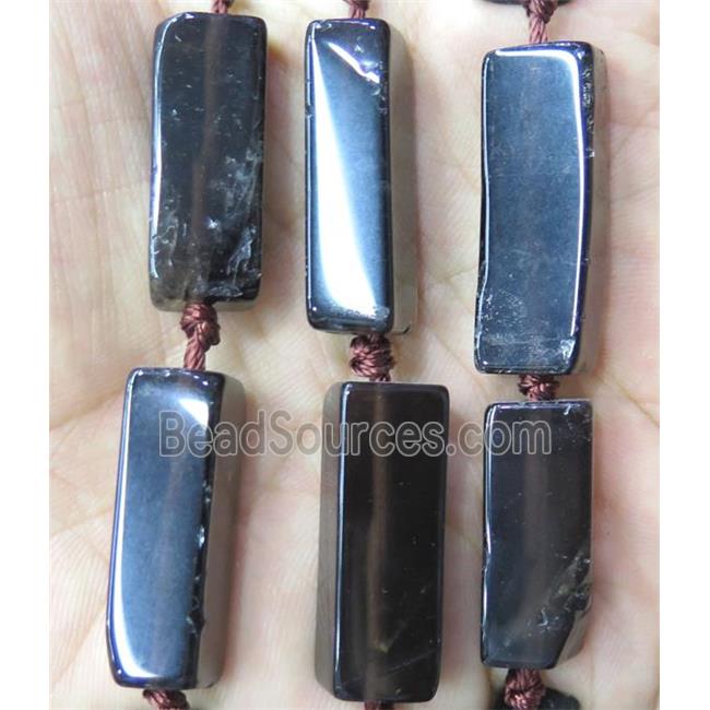 Smoky Quartz cuboid beads